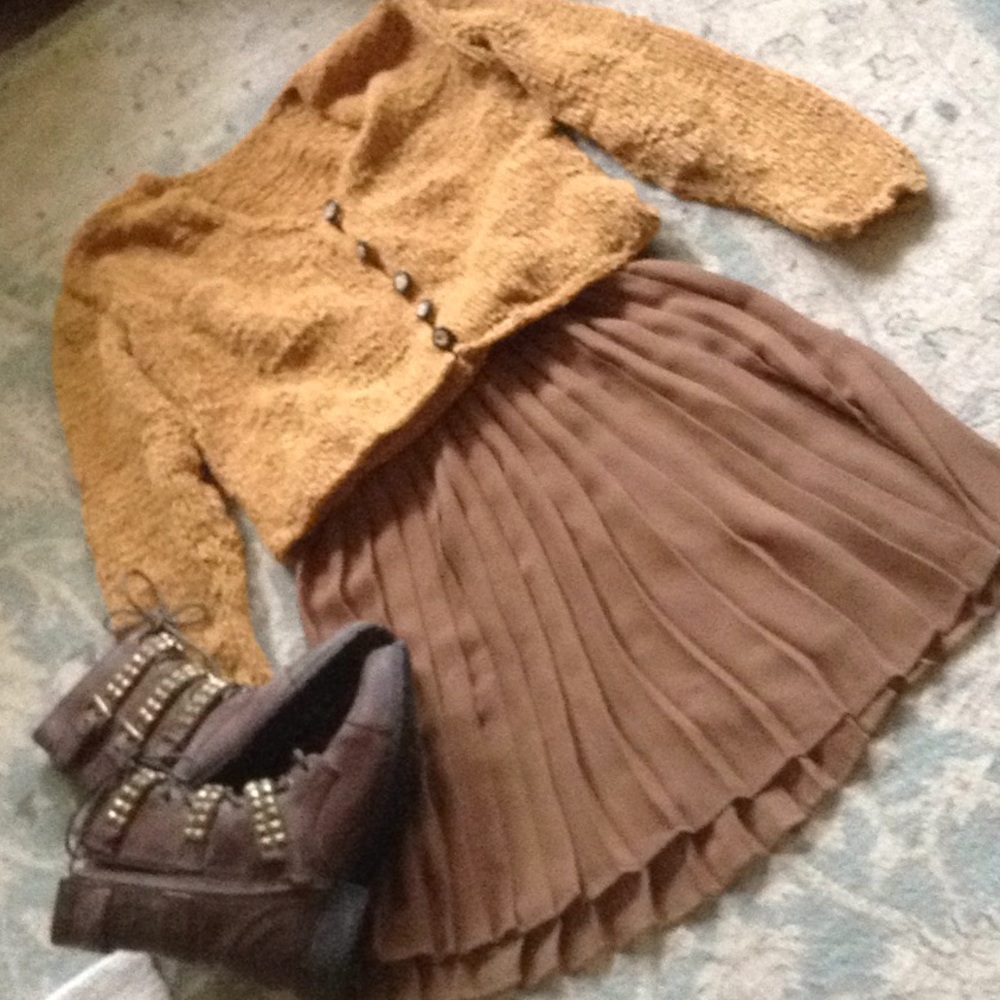 Pleated Georgette Skirt